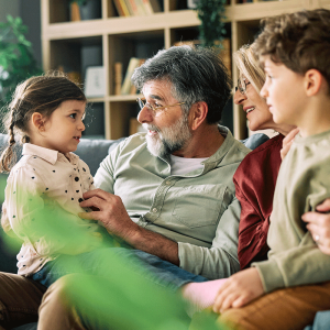 Older couple with grandchildren